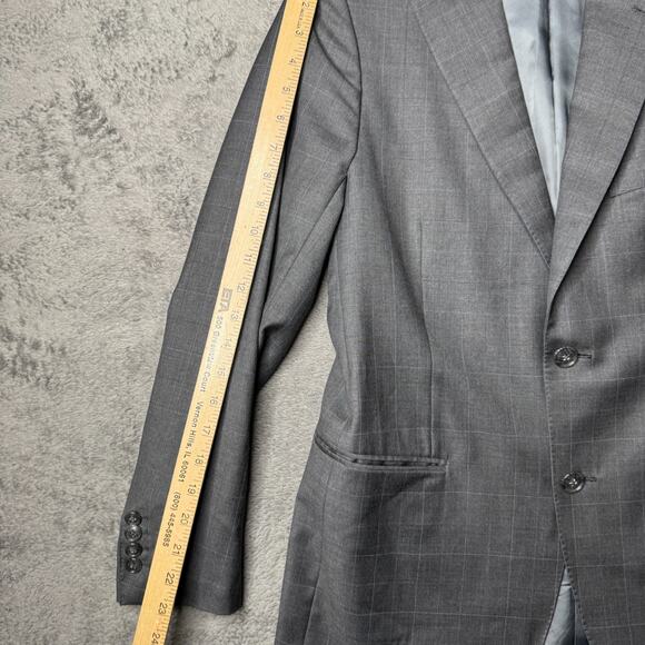 Giorgio Vallino Italy Sport Coat Blazer Gray Mens 36 Super 130's Wool Blend - Picture 7 of 9